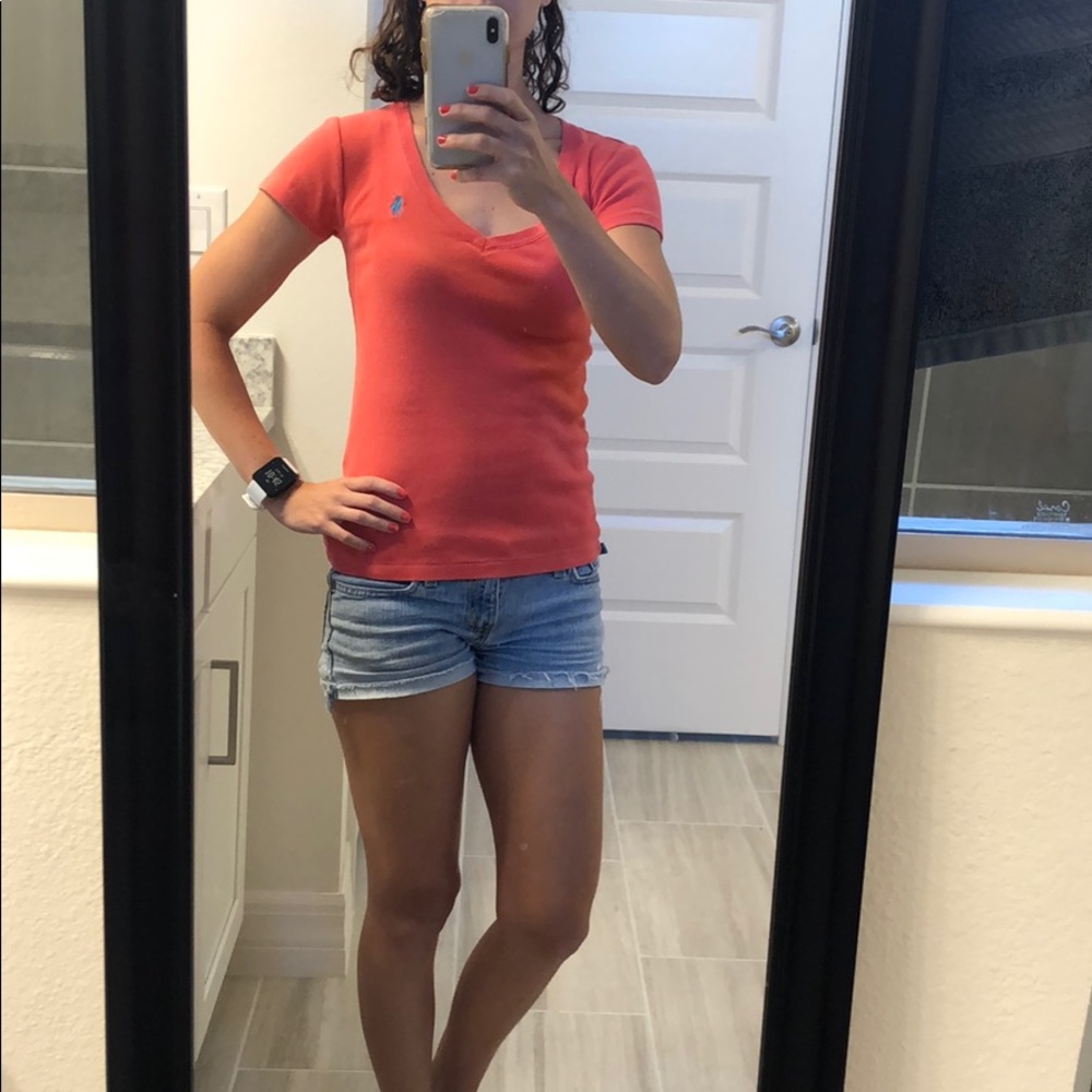 Pink XS Ralph Lauren v neck cotton top